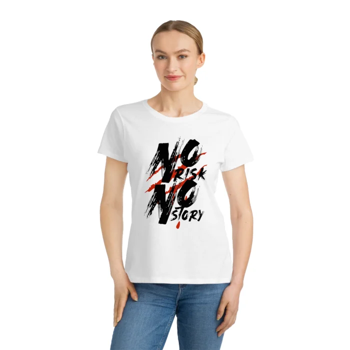 T-shirt Damski z nadrukiem No Risk No Story